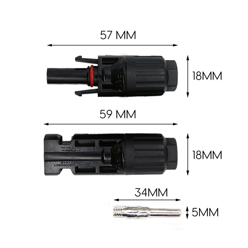 5 Pairs Solar Panel Cable Wire Connectors Adapter Male Female Kit Waterproof 30A gallery