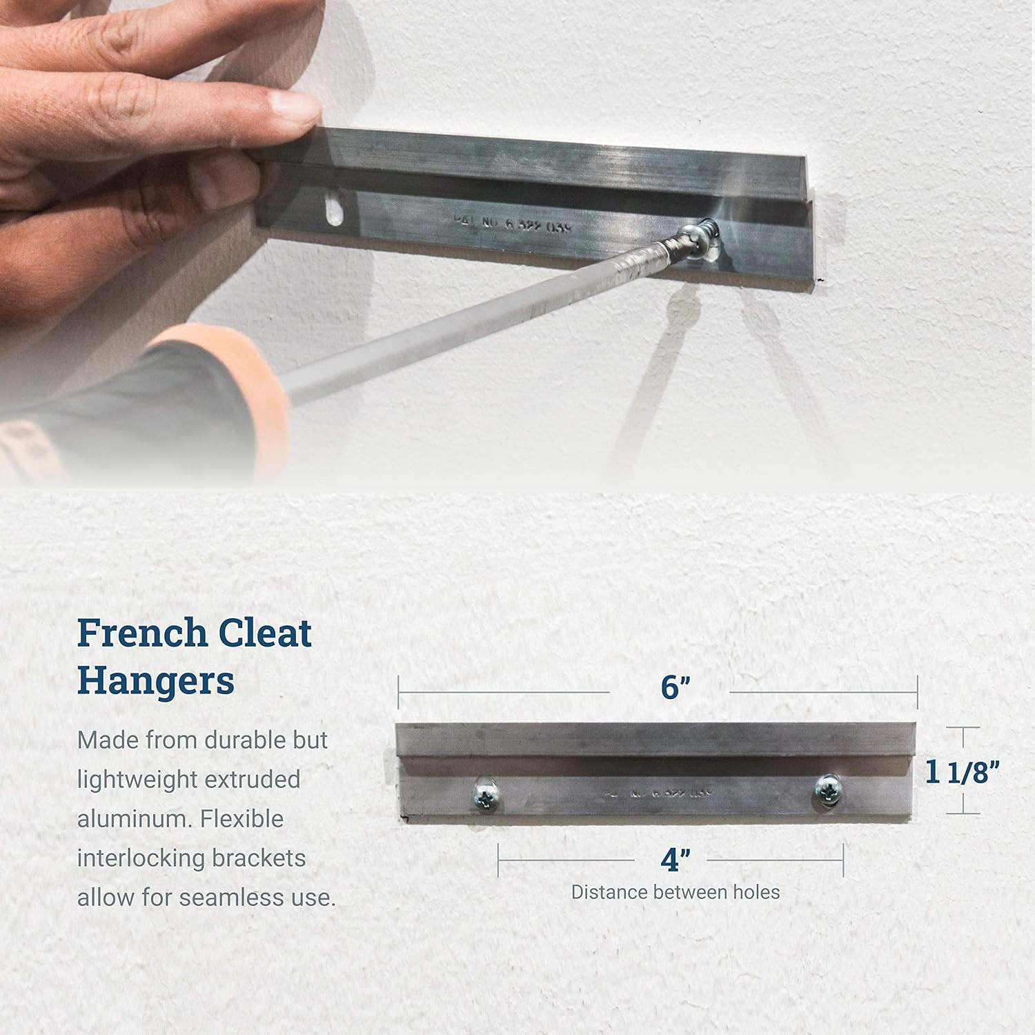 PHS French Cleat Hanger Kit 6In Heavy Duty Z Clips Supports 50Lb gallery
