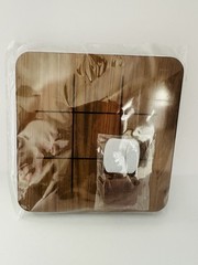 Square Wooden Cutting Board Medium Brown Solid Plain Brown Single Piece