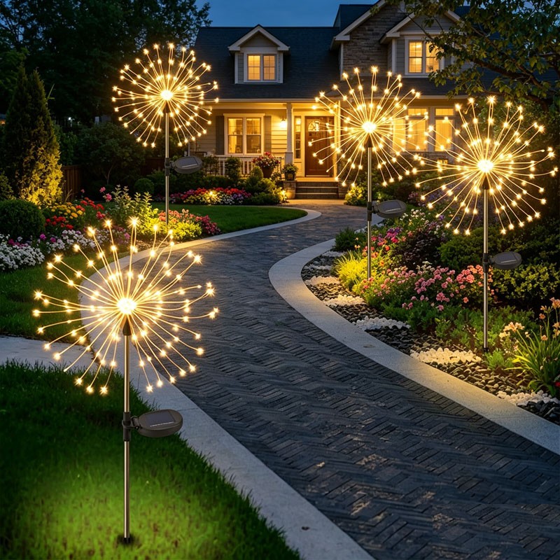 1-4Pack Garden Solar Firework Lights Outdoor Starburst Fairy Decor Lamp 150 LED gallery