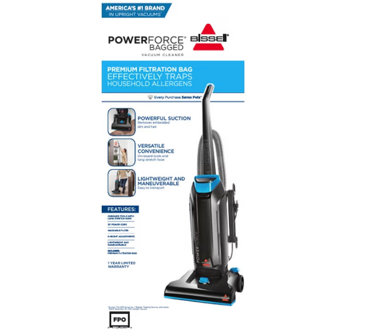 BISSELL PowerForce Bagged, Upright Vacuum, Powerful Suction, Allergen Filtration gallery