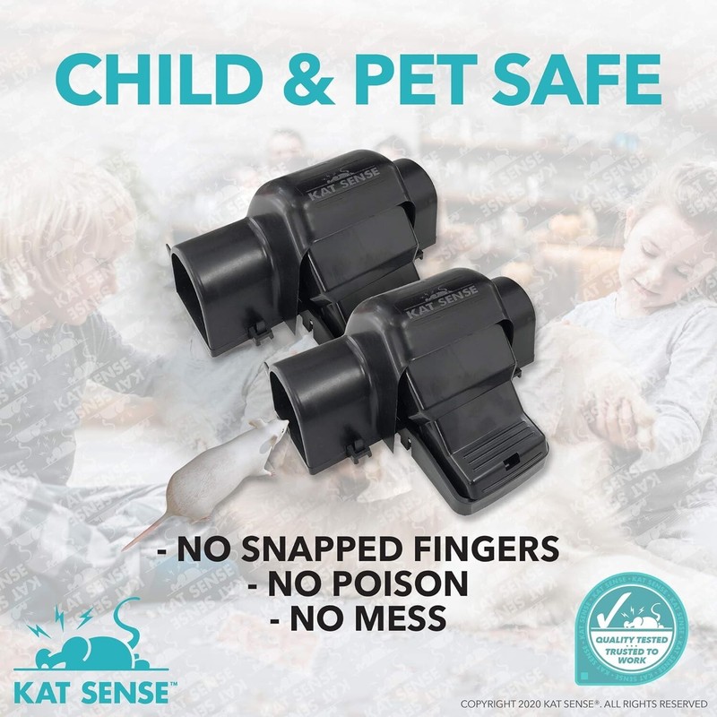 Kat Sense Covered Rat & Chipmunk Traps, Prevents Accidental Triggering BLACK gallery