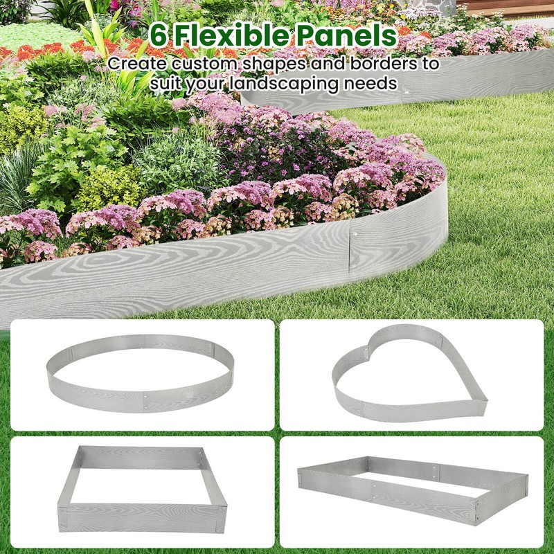 6-Pack 20 FT Galvanized Metal Landscape Edging Heavy-Duty Metal Garden Border gallery