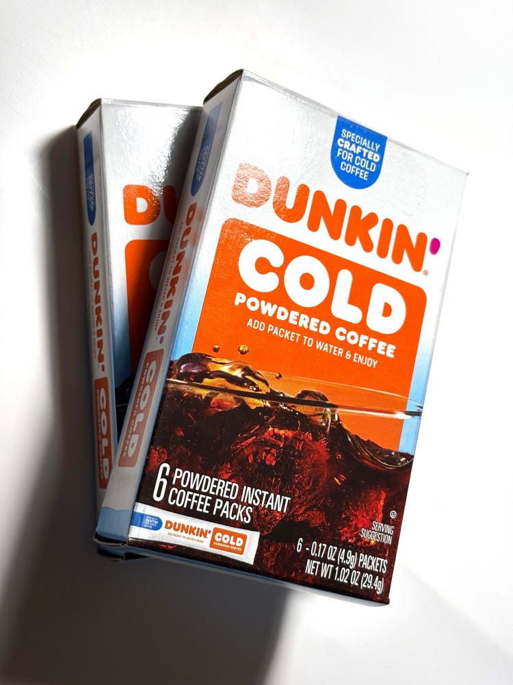 (2) Dunkin Donuts Cold Brew ICED Coffee 6 Powdered Instant Packs Packets