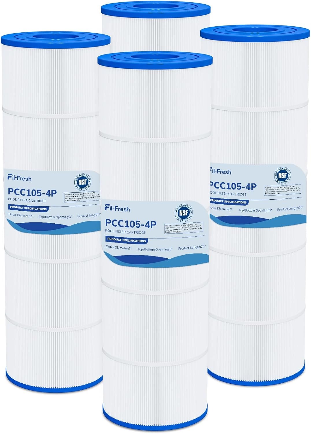Fil-fresh 4 Pack CCP420 Pool Filter for Pentair Clean & Clear Plus 420 R173576 gallery