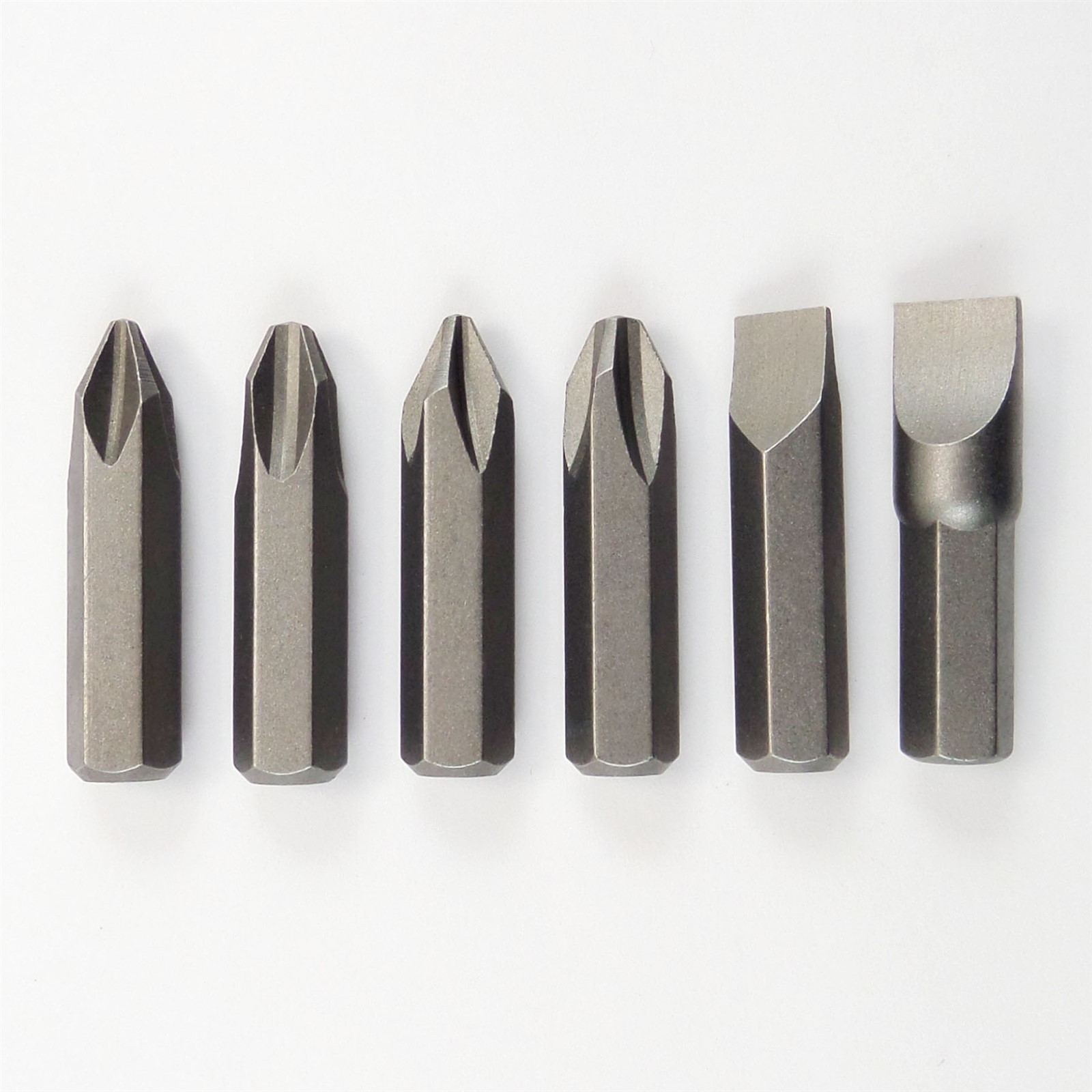 6 pc Impact Driver Bits Phillips #2 #3 Slotted Flat 3/8" 5/16" Hex Shank Hammer gallery