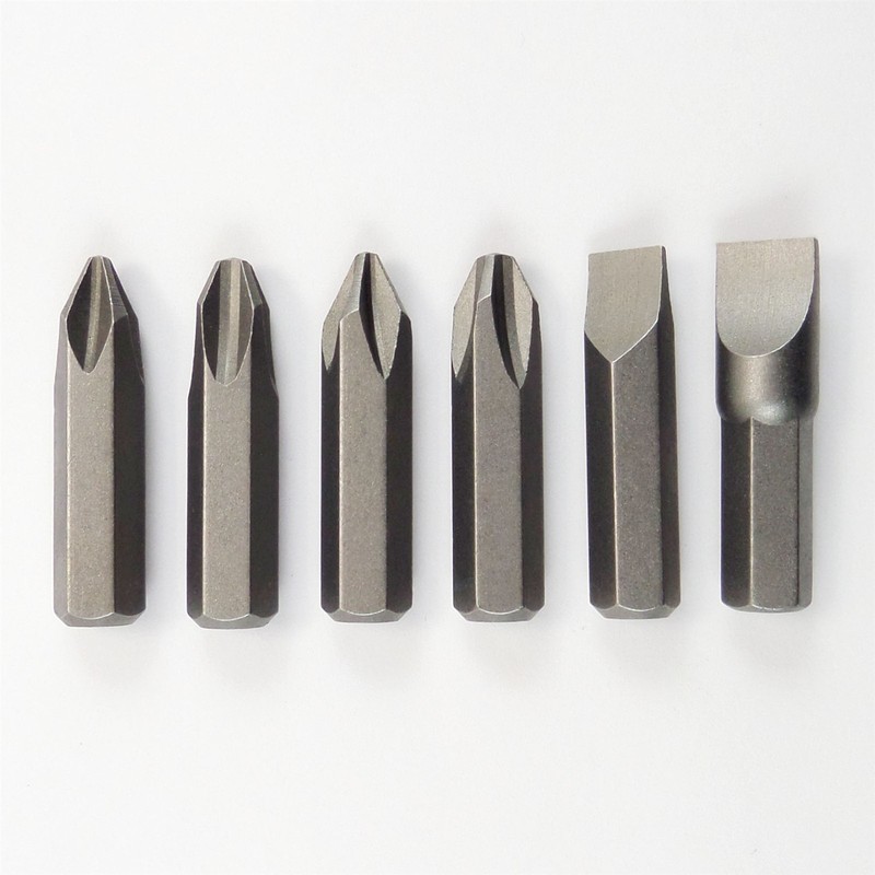 6 pc Impact Driver Bits Phillips #2 #3 Slotted Flat 3/8" 5/16" Hex Shank Hammer gallery