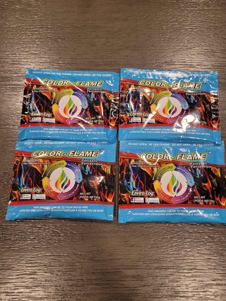 4 PACK Enviro Log Color Flame Fire Magical Colored Colorful Flames Color Changes