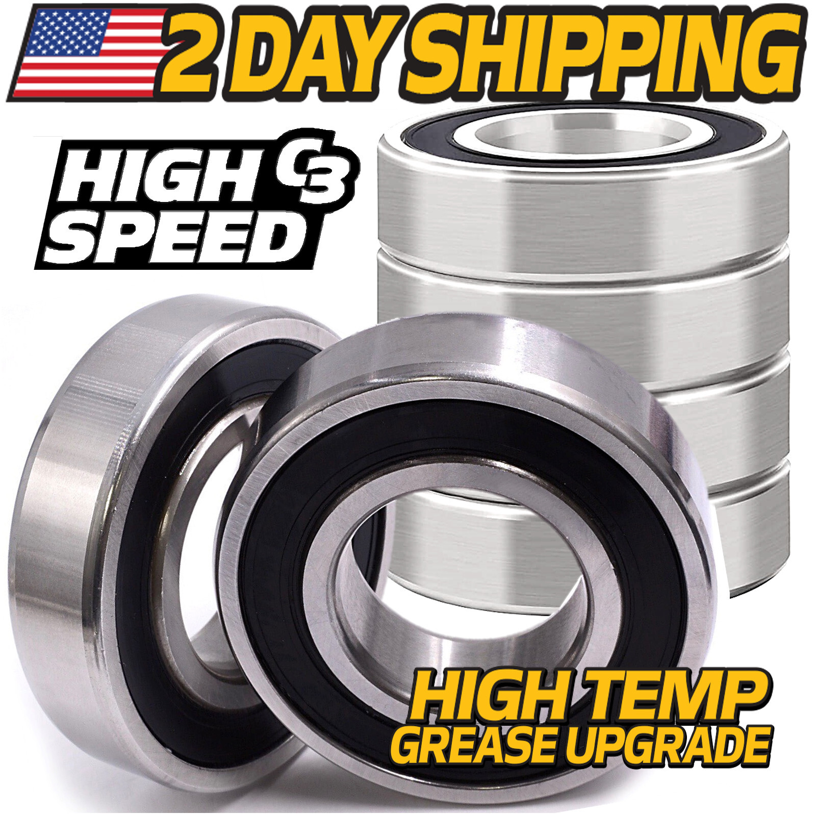(6 Pack) Bearing fits Snapper PRO Ferris 5023330SM 5023330 w/C3 & Hi-Temp Grease gallery