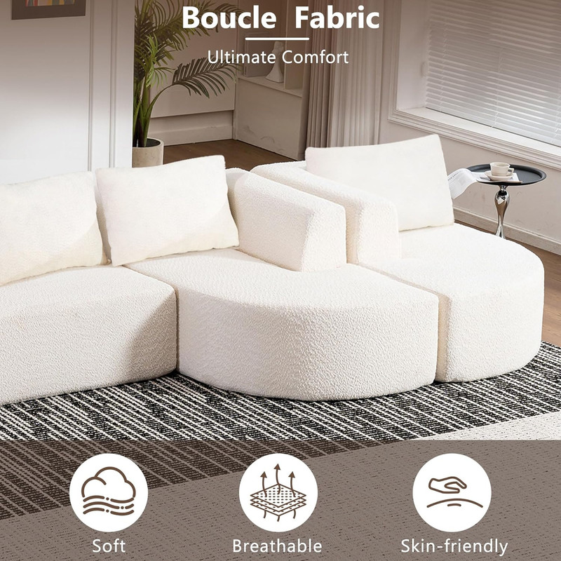 144" Oversized Sectional Sofa with Chaise Lounge, Boneless Couches for Living Ro gallery