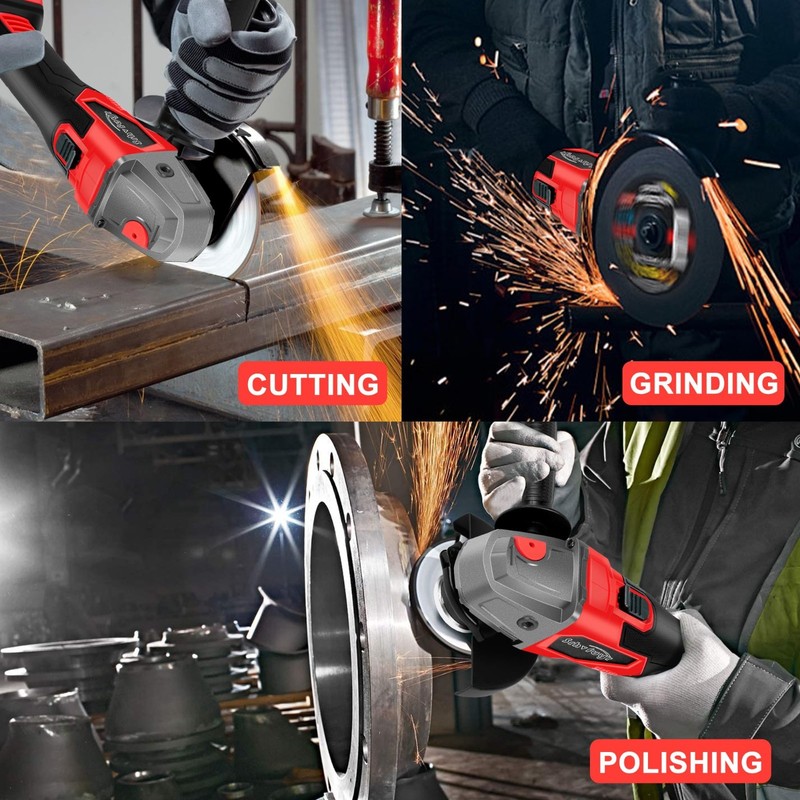 Cordless Angle Grinder 4-1/2" Brushless, 8000 RPM, Battery Powered for Cutting, gallery