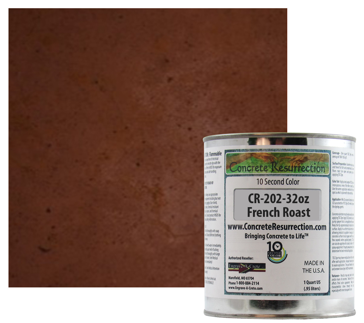 Fast Drying Concrete Stain-Professional-Easy to Use 100-150sq ft French Roast gallery