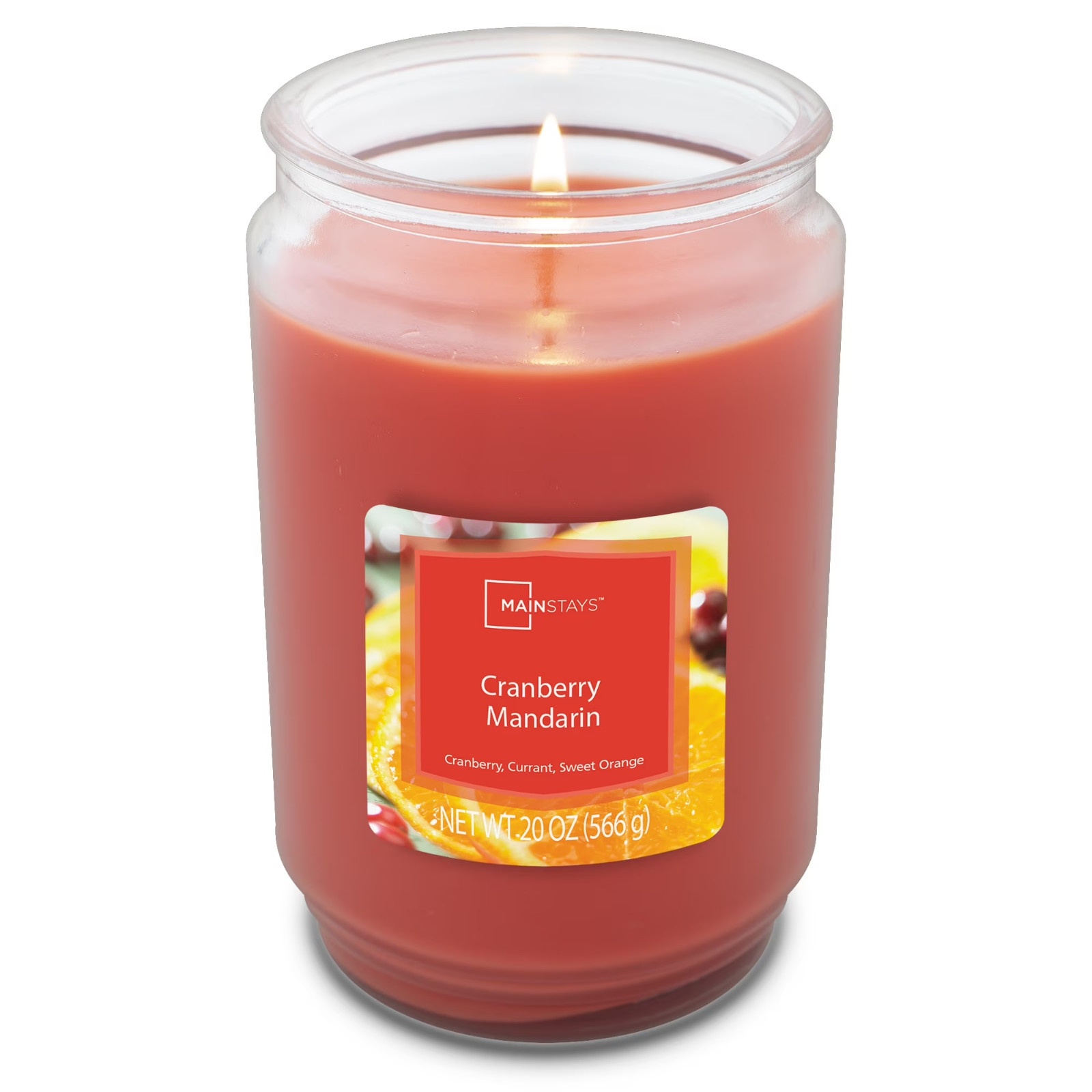 Mainstays Single-Wick scented Glass jar candle cranberry Mandarin 20oz..... gallery