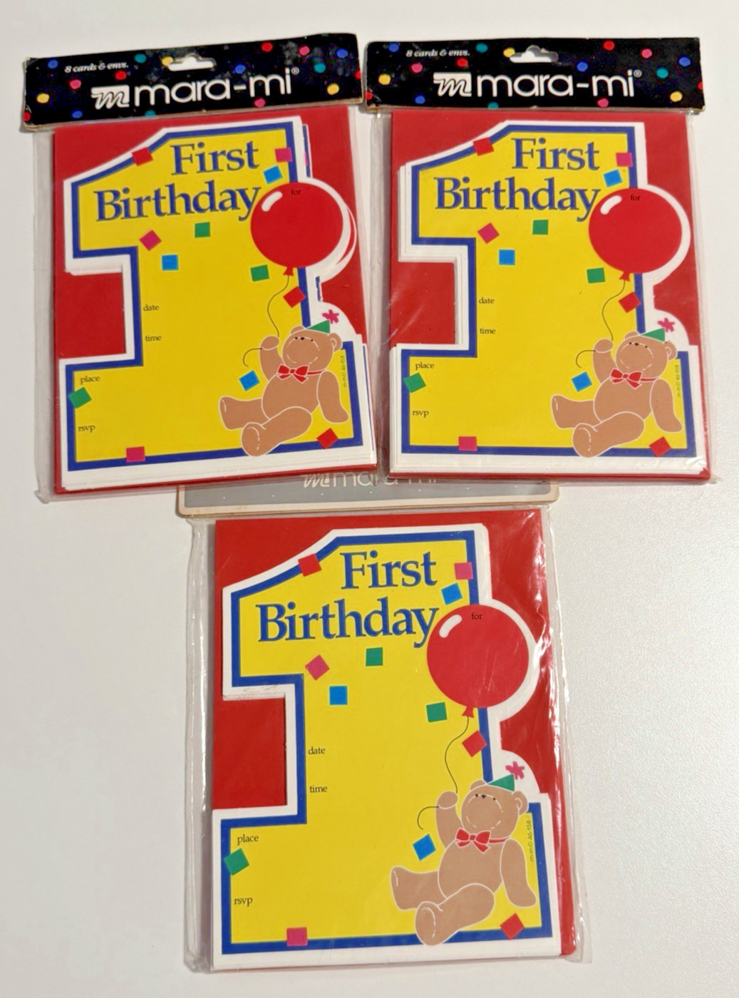 Mara-Mi First Birthday Invitations 24 Cards & Envelopes Sealed Party Supplies gallery