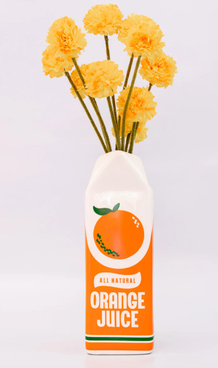 Ban.Do Bando Ceramic ORANGE JUICE Vase ~ Retro Decor Fun Kitschy Decor - NEW gallery