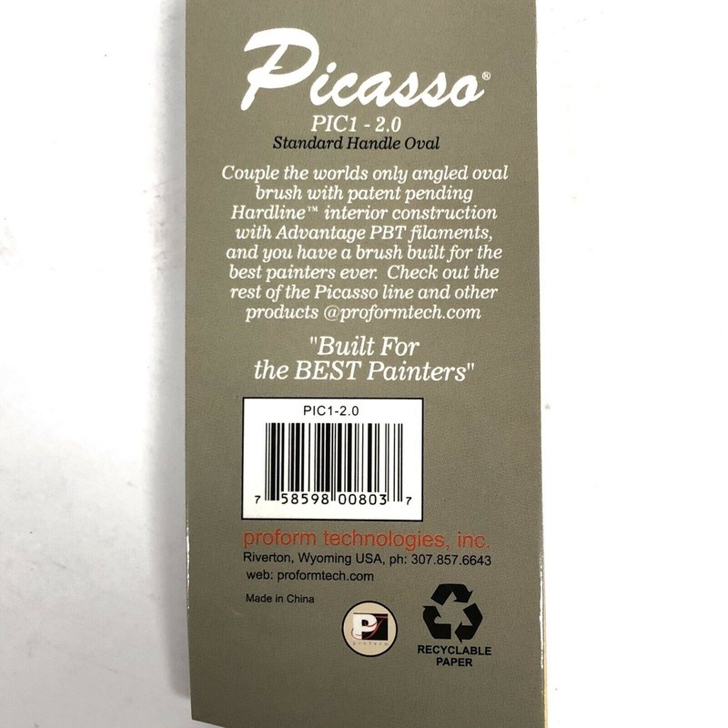 Proform Picasso PIC1-2.0 Angled Oval 2.0" Latex/ Oil Paint Brush New HARDLINE gallery