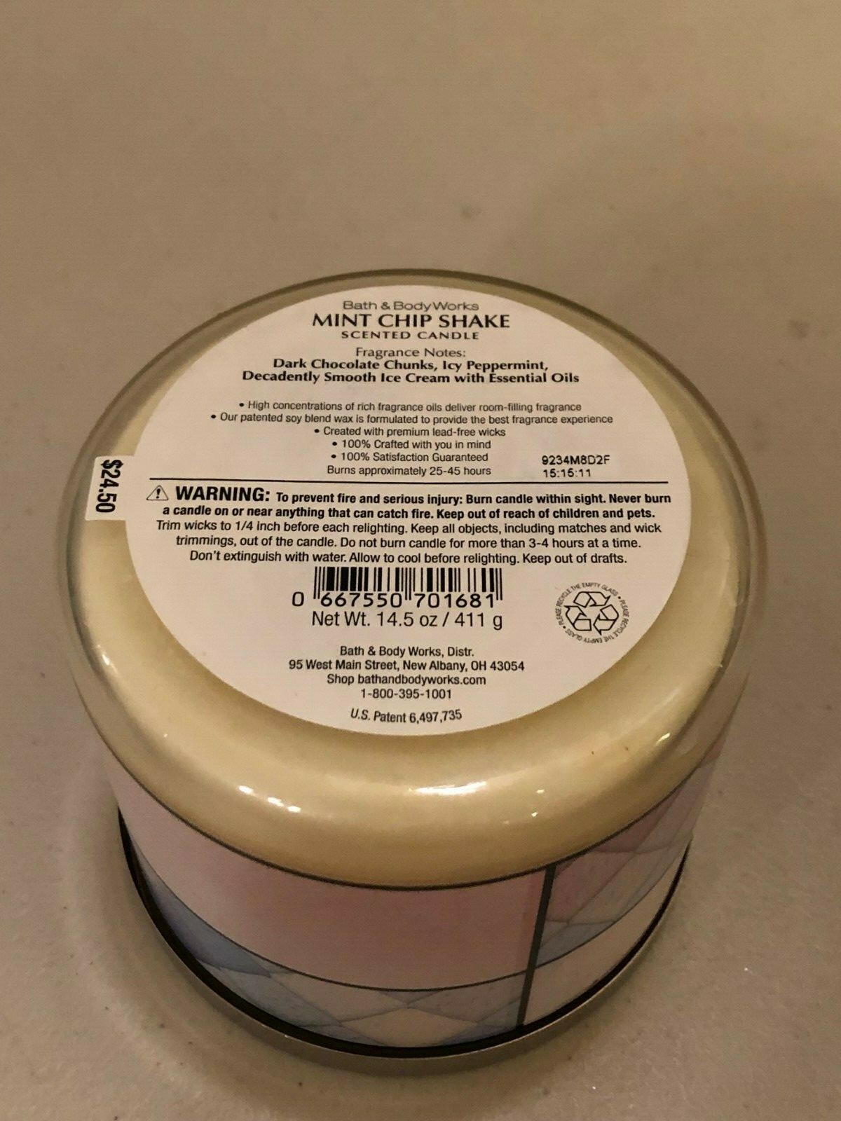 Bath & Body Works MINT CHIP SHAKE Candle 3 WICK NEW Pick Quantity FALL gallery