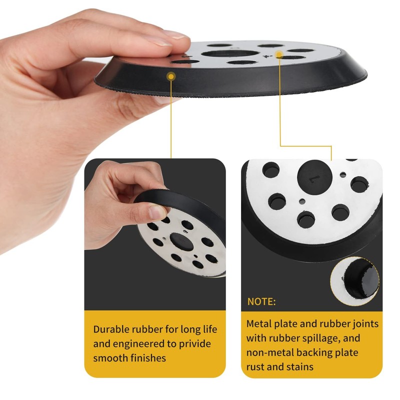 2Pack Replacement Sander Pad 5" 8-Hole Hook Loop Orbital Sanding Replacement Pad gallery
