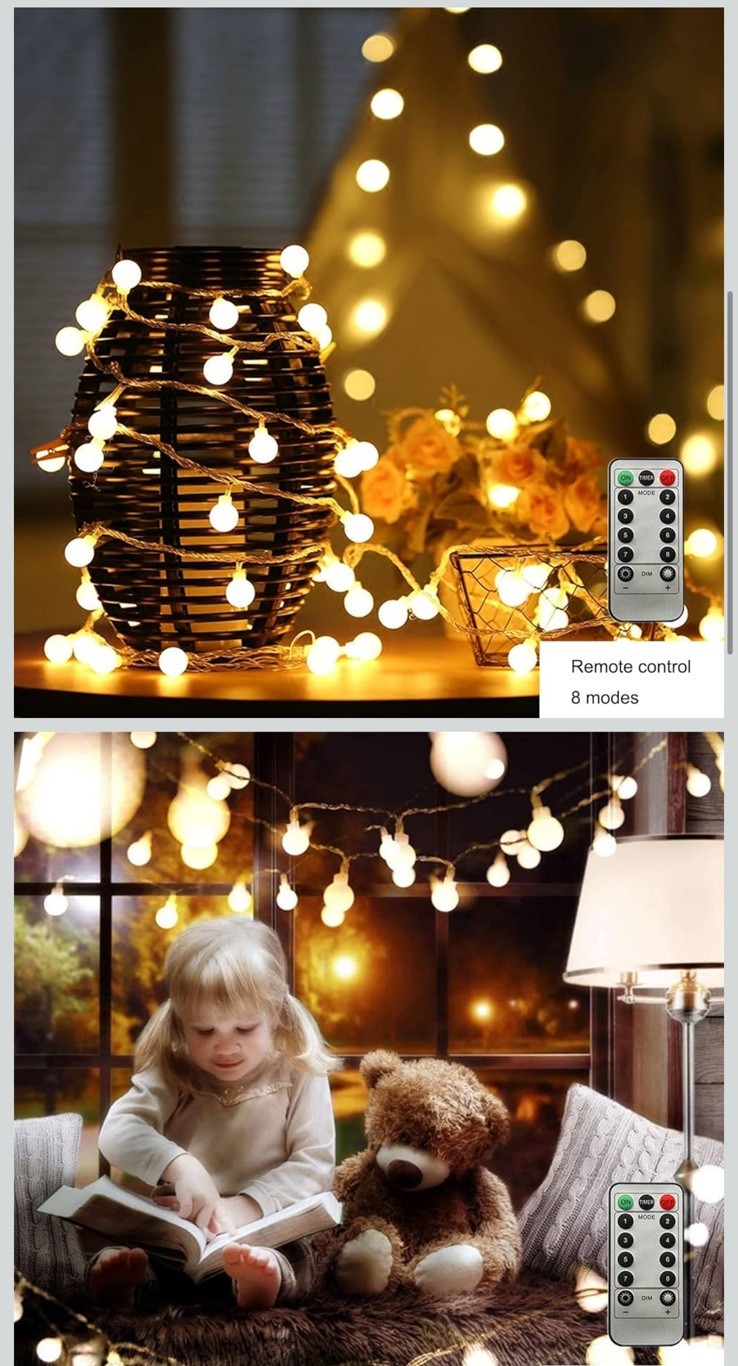 23ft 50led Electric Lights Decorative LED Strings USB Plug in with Remote Timer gallery
