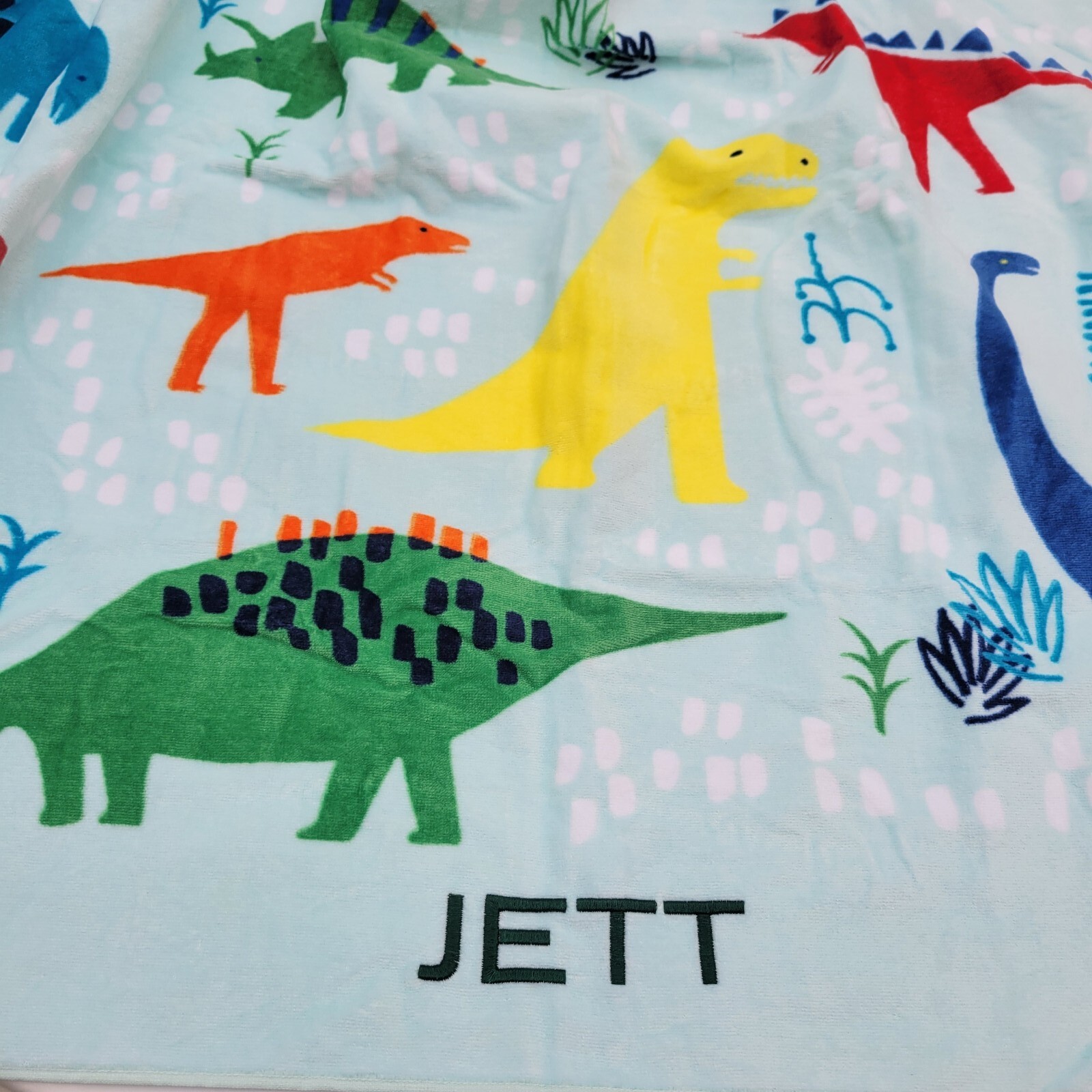 Pottery Barn Kids Dinosaur Hooded Beach Wrap Monogram Jett gallery