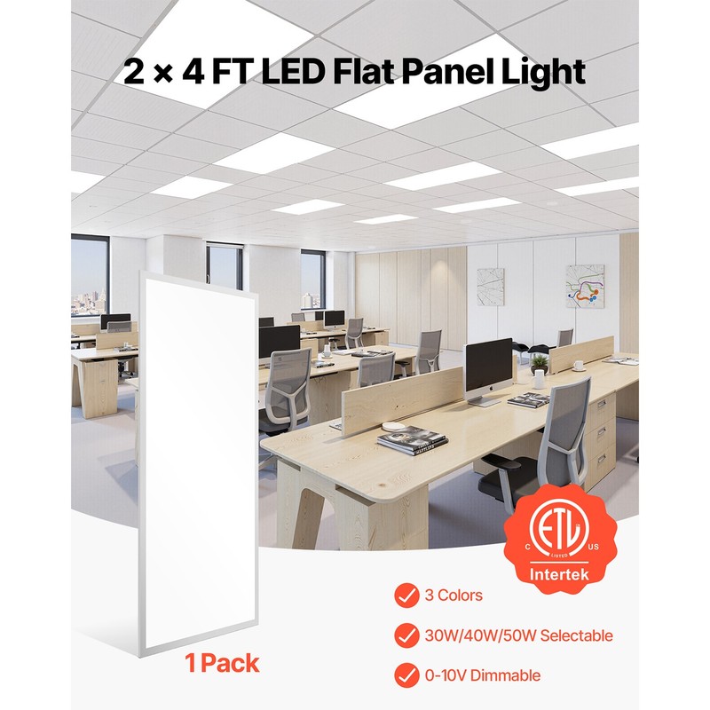 2x4 FT LED Flat Panel Light 7800LM 50W Ceiling Light Fixture 4000K/5000K/6000K gallery
