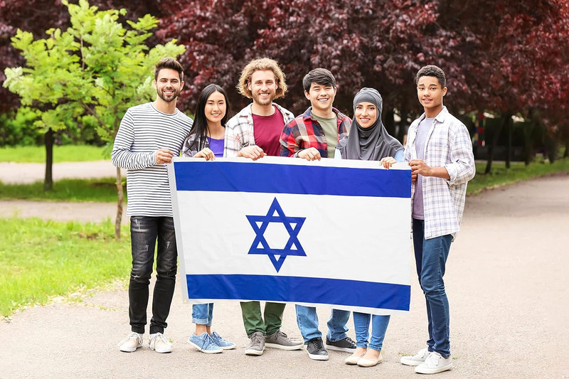 DANF Israel Flag 3X5 Ft Thick Polyester, Fade Resistant, Brass Grommets, Canvas gallery