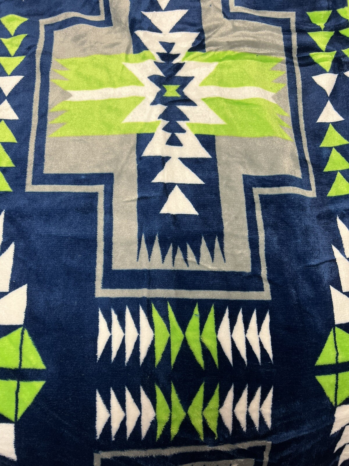 Native American Blanket Style 2 Ply Plush Reversible Throw Size King Seahawks gallery
