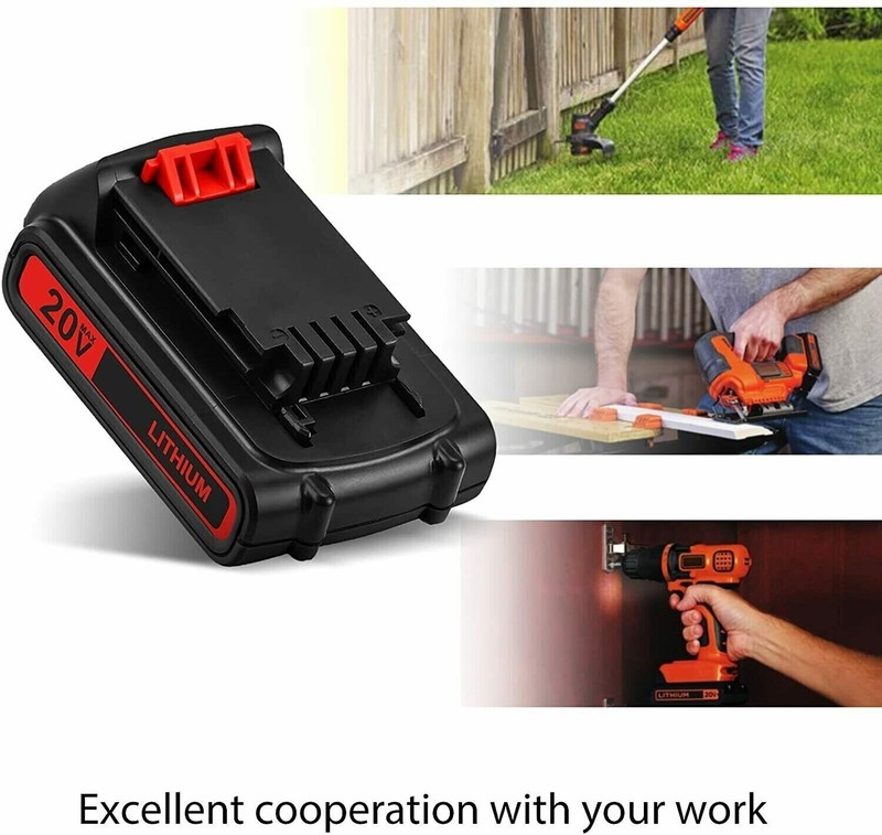 2.0Ah for Black and Decker 20V Lithium-Ion Max Battery 20 Volt LBXR20 LBXR2020 gallery