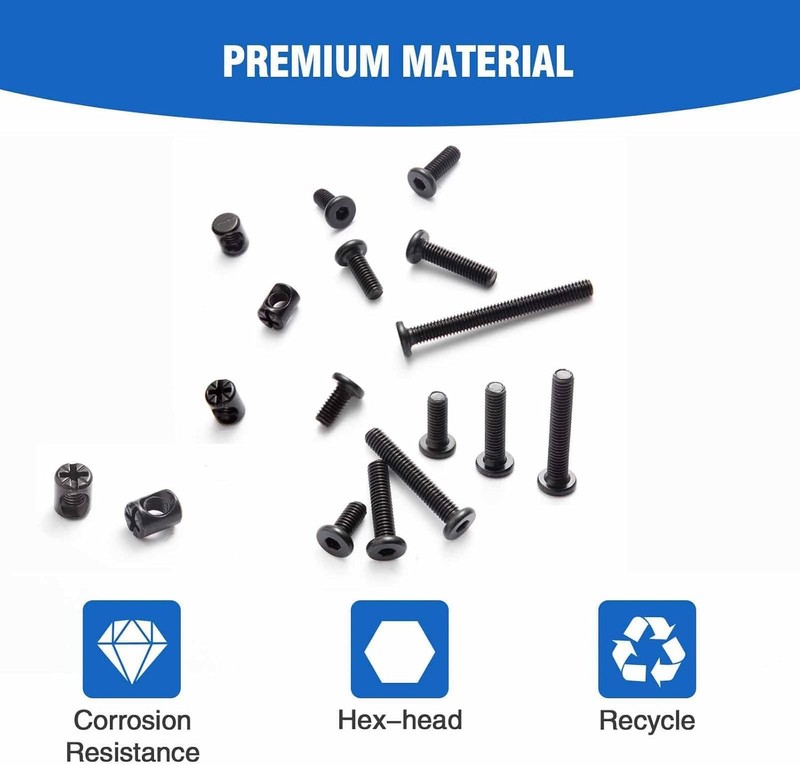 Crib Screws Hardware Replacement Kit,Socell Black（M6x12mm---75mm), Black gallery