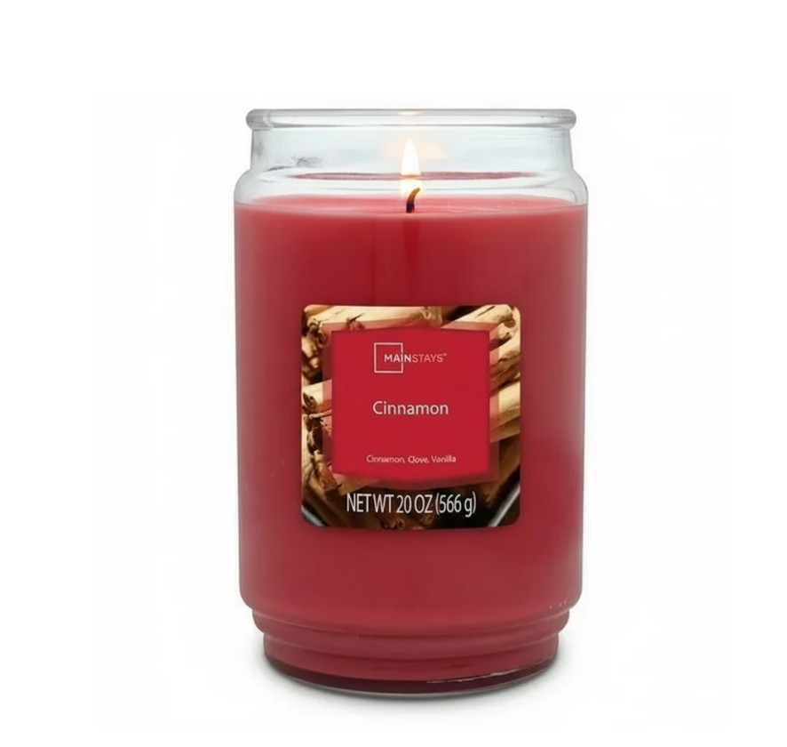Mainstays Single-Wick Scented Glass Jar Candle, Cinnamon, 20oz. gallery