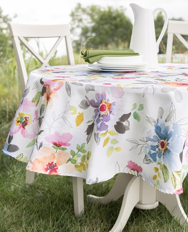 Spillproof Spring/Summer Durable Heavyweight Fabric Indoor Outdoor Tablecloth... gallery