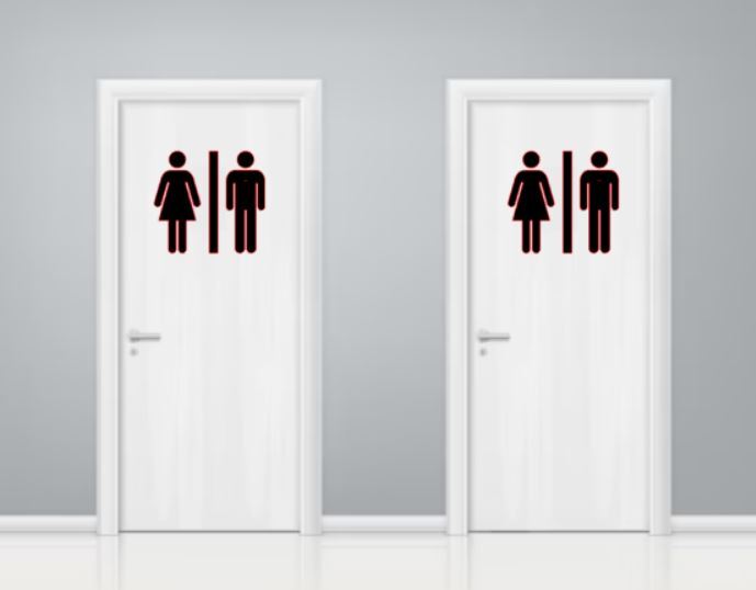 Restroom Bathroom Sticker PICK SIZE COLOR Vinyl Decal Unisex Men Women Sign Shop gallery