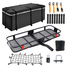 Hitch Cargo Basket + Waterproof Cargo Bag 13 cu. ft. Carries 500 lbs.
