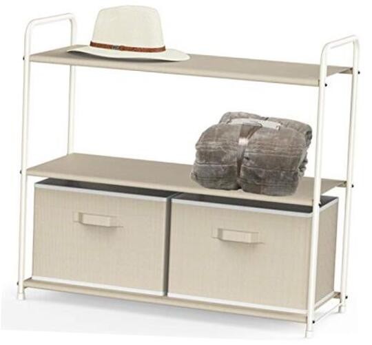 3-Tier Closet Storage with 2 Drawers Beige, 3-Tier Storage gallery