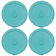 Pyrex 8202-VPC Turquoise Vented Plastic Food Storage Replacement Lid (4-Pack)