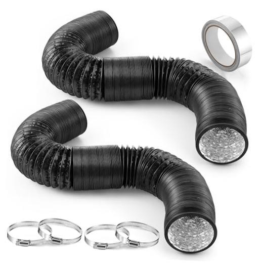 Dryer Vent Hose, 2 Pack Flexible PVC Ventilation Hose 3 Inch 16 Feet Black gallery