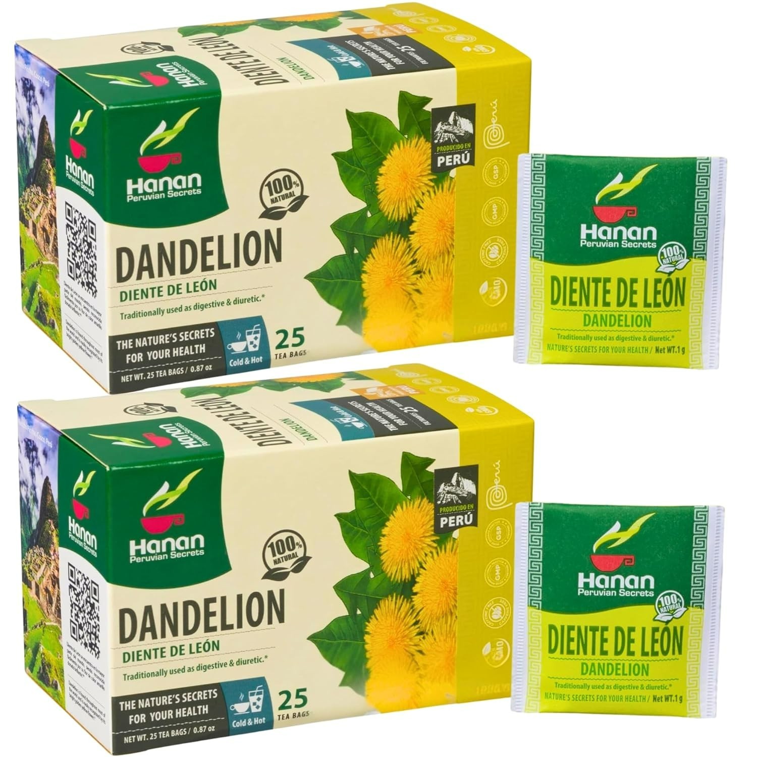 100% Natural Dandelion Root Tea Diente de León - 50 Tea Bags of from Peru gallery