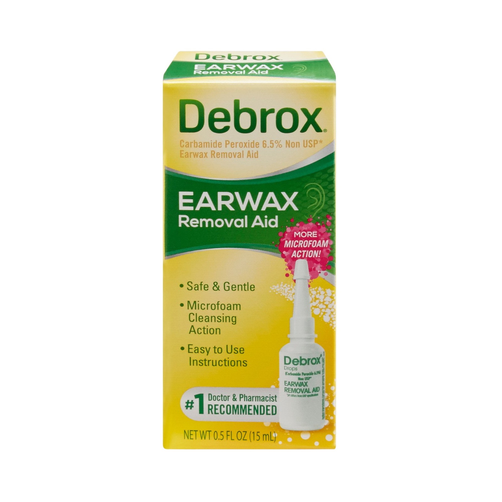 Debrox Ear Wax Removal Drops, Gentle Microfoam Ear Wax Remover, 0.5 fl oz gallery
