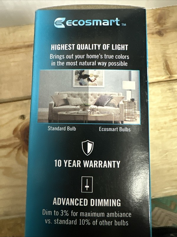 Ecosmart Dimmable Motion Sensor LED Light Bulb A19 60W 120V 1006778597 gallery