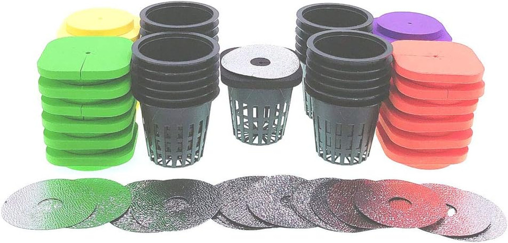 2-Layered Clone Collars W 2 in Net Pots & Reflective Lids, Replacement for 24-Si