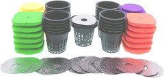 2-Layered Clone Collars W 2 in Net Pots & Reflective Lids, Replacement for 24-Si