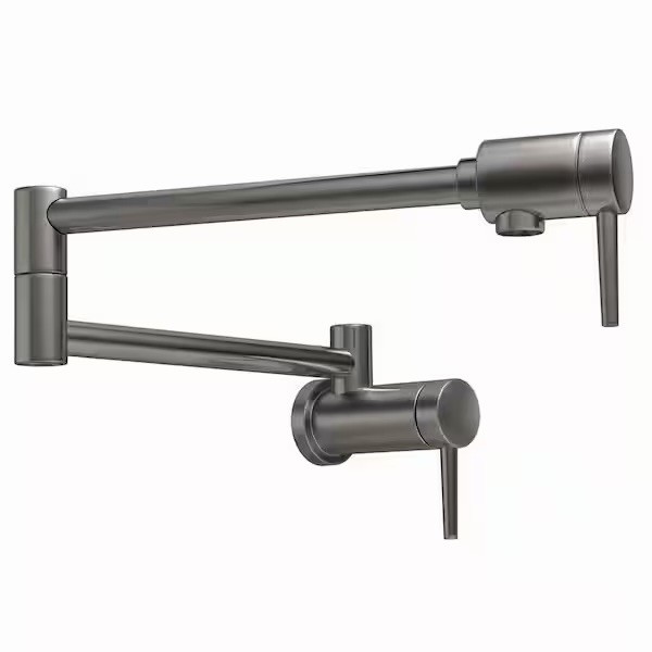 Delta 1165LF-KS Contemporary Wall Mount Pot Filler 24” Black Stainless - NEW gallery