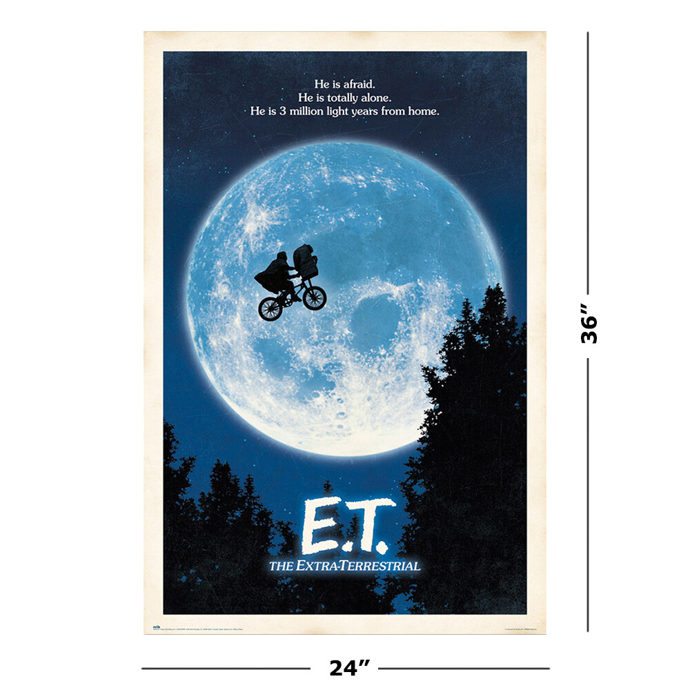 E.T. - Movie Poster (Regular Style - ET, Bicycle & Moon) (Size: 24" x 36") gallery