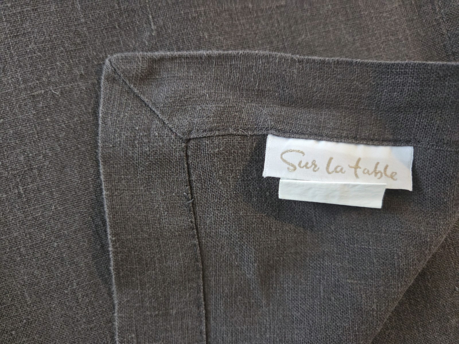 Sur La Table 100% Linen Gray Solid Square Cloth Napkins Set of 11 gallery