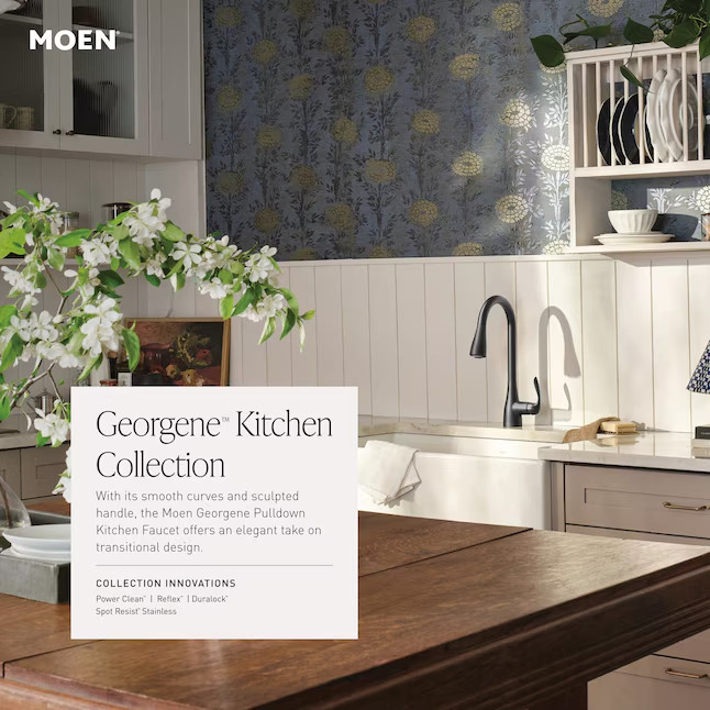 Moen 87912 Georgene Chrome Single Handle Deck-mount Pull-down Kitchen Faucet gallery