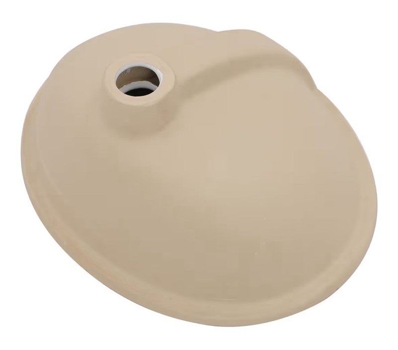 Oval Vessel Undermount Bathroom Sink - 18X15 Inch, White Ceramic, Modern Art Bas gallery