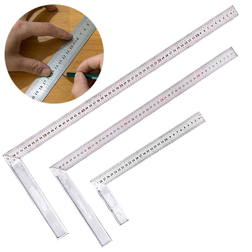 3PCS L Shape Stainless Steel Angle Square Ruler Set 30 50 60cm for Woodworking gallery