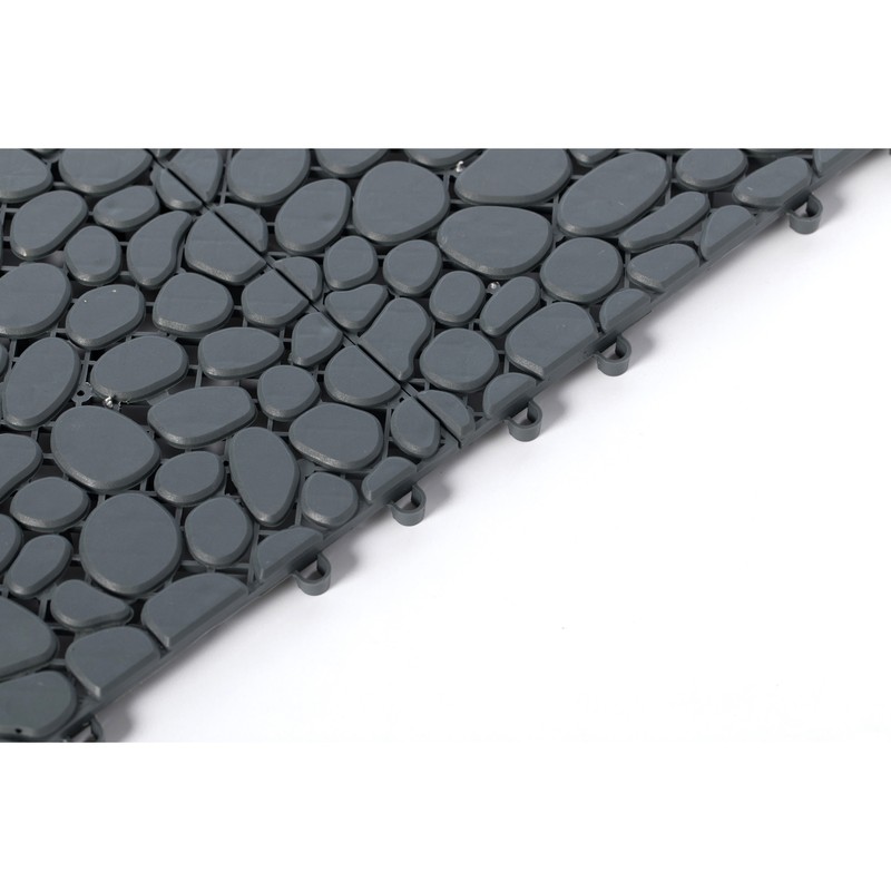 Interlocking Cobbled Stone Look Garden Pathway Tiles, Floor Grass Pavers, 5 Pack gallery