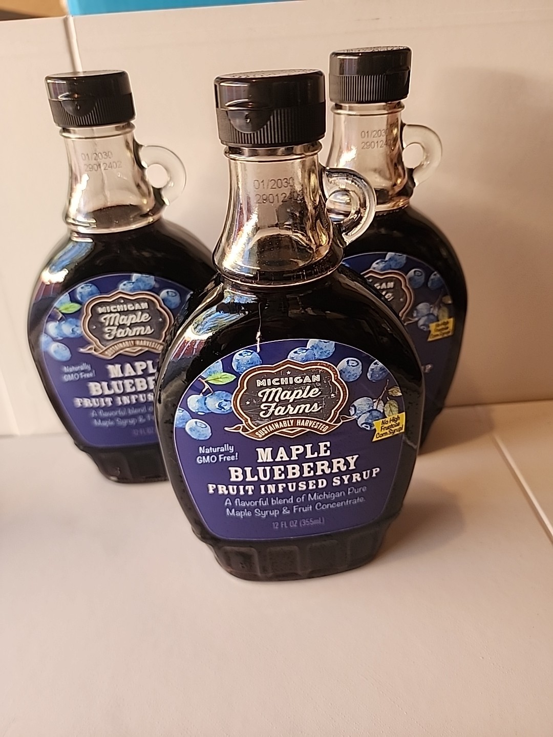 Michigan Maple Farms Blueberry Maple Syrup 12 oz 3 Pack Exp 2030 gallery