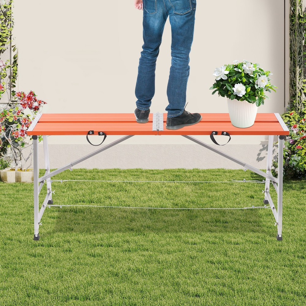 Work Platform Adjustable Height Portable Folding Scaffolding Platform 330lb Load